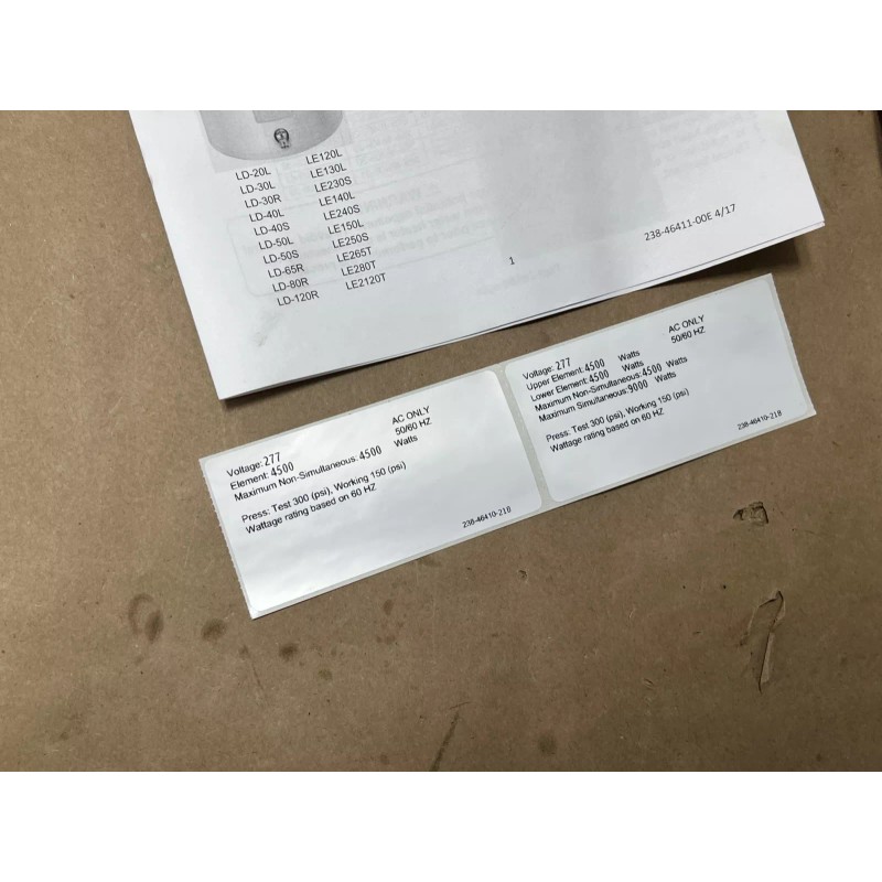 Bradford White ElectriFlex LD Water Heater LDCE Conversion Kit 277V