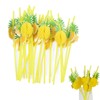50 Pcs Pineapple Straws, Party Straws, Disposable Bendable Straws, Long Plastic Straws, Table Decor Tropical Drinks for Cocktail Soft Drinks Hawaiian Cocktail Party Supply Beverage Decorations