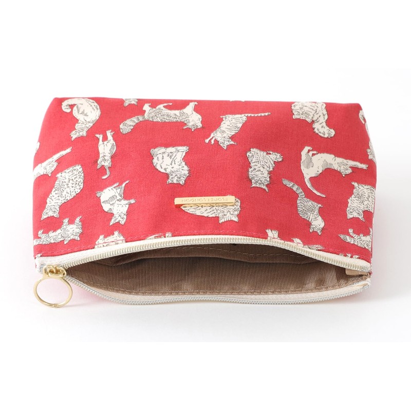 DDintex FLORET LONDON BASIC Pouch, L, Miao, Red, 7.1 x