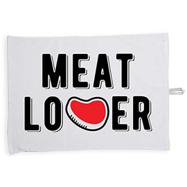 Hippowarehouse Meat lover Tea Towel Eco Printed Dish Cloth Kitchen accessory 50cmx70cm 100% Cotton