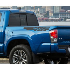 Increation Company Compatible with Tacoma Trucks Off Road Edition Decals, 4x4 Stickers Stripes, No Background, Black, set of 2 (Gloss Black)