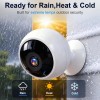 Wireless Magnetic Security Cameras, Install-Free 2K WiFi with AI Motion