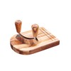 Natural Elements Double Mezzaluna Chopper with Wooden Herb Chopping Board,