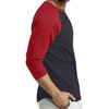 Men's Raglan Baseball Tee Shirt - Casual T-Shirts,01,L,Burg/Blk