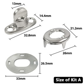 Marine Grade Turnbutton Fastener Kits with Eyelet, Bases, Screws Tools for Boat Canopy Canvas Cover Hardware Accessories, 10 Sets (A)