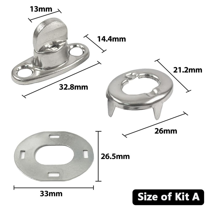 Marine Grade Turnbutton Fastener Kits with Eyelet, Bases, Screws Tools