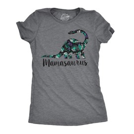 Womens Mamasaurus Dinosaur Mom T Shirt Gift for Mothers Day Funny Cool Graphic Funny T Shirts Mother's Day Tops for Women Cool Dinosaur Top Women's Novelty Dark Grey XL
