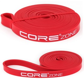 COREZONE Widerstandsbänder für Klimmzüge, für Crossfit, Body-Stretching, Powerlifting, Fitness-Training, Mobilität, lange Workout-Loop-Bänder für Männer und Frauen (rot/leicht)
