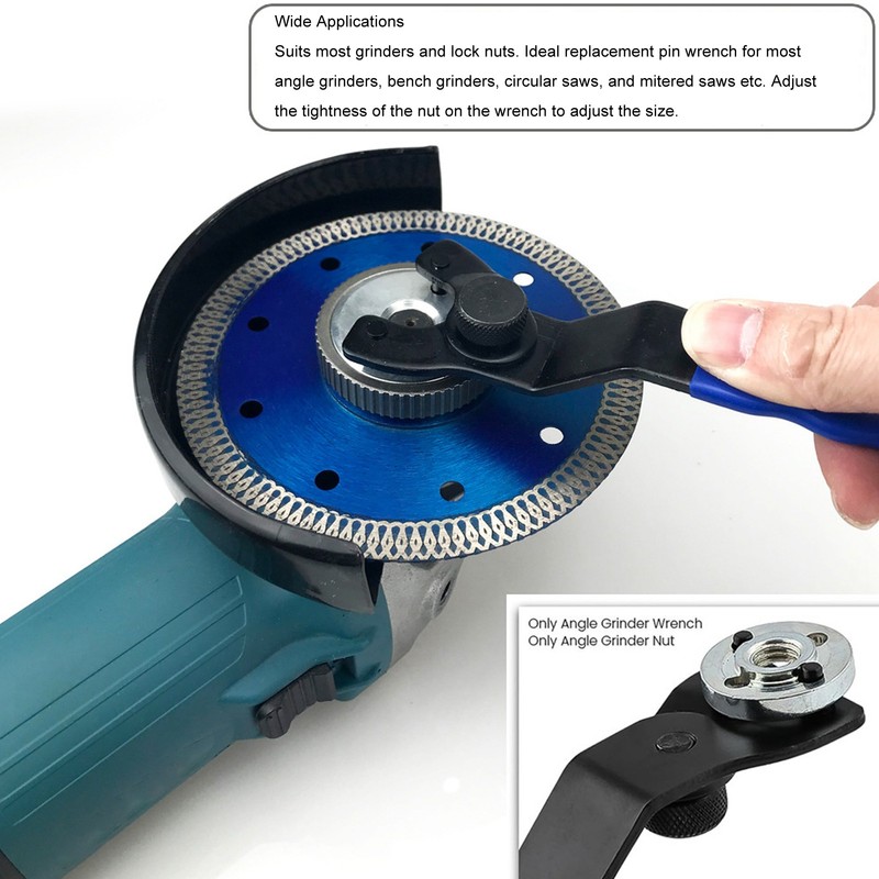 Angle Grinder Lock Nut with Adjustment Pin Wrench Stainless Steel