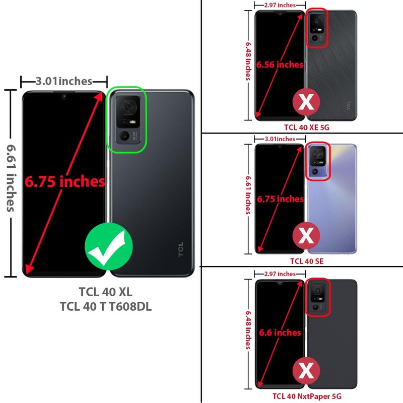 TJS Case for TCL 40 XL & T608DL, Lively Jitterbug