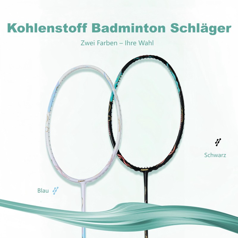 Professional Badminton Racket, Carbon Fiber Badminton Sets 5U Ultra-Light High