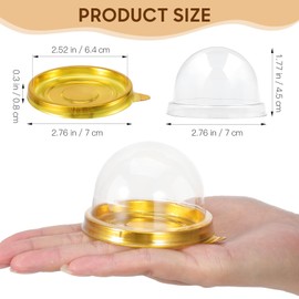 iplusmile 100 Juegos de Cajas Redondas de Plástico Transparente para Cupcakes, Mini Caja de Embalaje para Pasteles de Postre Individuales para Bodas, Fiestas, Regalos de Cumpleaños, Muffins
