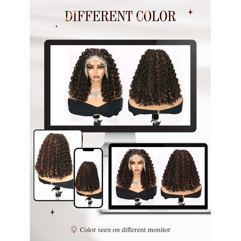 WIGNEE 13X4 HD Lace Front Knotless Short Braided Wig with