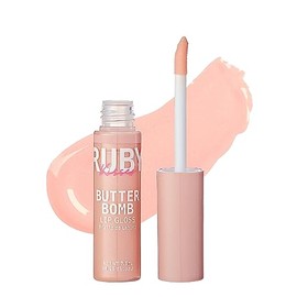 Ruby Kisses Brillo De Labios Butter Bomb Gloss, Brillo De Labios No Pegajoso, Vitamina E, Maquillaje Natural Nude - 7.8 Ml (0.26 Onzas Líquidas Estado