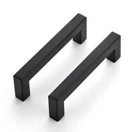 Ravinte 30 Pack 4 Inch Kitchen Square Cabinet Handles Matte Black Pulls Black Drawer Pulls Kitchen Cabinet Hardware for Cupboard Drawer Handles