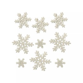 Buttons Galore & More Snowflake Fasteners | Snowflake Buttons | Blizzard Buttons - 9 Pcs (nmbtp4747)