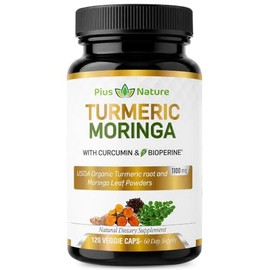 PIUS NATURE Crcuma Moringa Crcuma Orgnica Suplementos De Curcumina Y Moringa Orgnica En Polvo 120 Cpsulas Vegetales Suplemento Para Mujeres Y Hombres 
