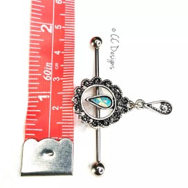 Unbranded 14g Sparkle Dangle Resin Doplet Flower Sun Boho Industrial Bar (H91)