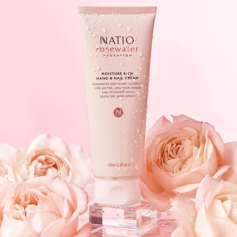 Natio Australia Rosewater Hydration Moisture Rich Hand and Nail Cream,