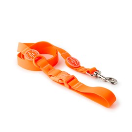HUGO & HUDSON Waterproof Dog Lead, Anti Odor Easy Clean Padded Handle Pet Leash, Orange, 120 x 2.5cm