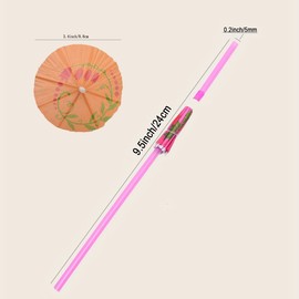 YAOSHENG 50 Umbrella Drinking Plastic Straws, Hawaiian Beach Cocktail Luau Party Decorations Supplies (50pcs Umbrella Straw, 5 * 240mm/0.19 * 9.4inch)
