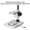 Round LED Bottom Light Industrial Microscope Auxiliary Lamp Adjustable Power