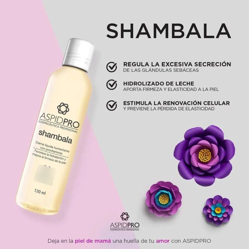 Crema Líquida Humectante AspidPro Línea Shambala 120g Piel Mixta Rostro