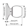 Probrico Stainless Steel Half-Dummy Door Knobs Black Round Pulls for