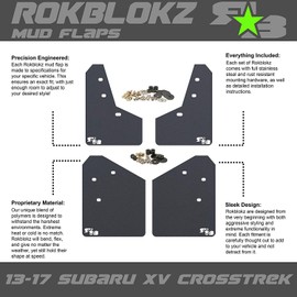 RokBlokz Mud Flaps for 2013-2017 Subaru XV Crosstrek - Multiple Colors Available - Mud Guards are Custom Cut and Fit - Includes All Mounting Hardware (Deep Blue with Black Logo)