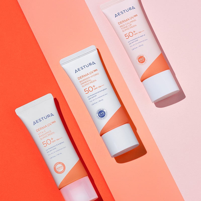Astra [에스트라][더블] 더마UV365 비타C 광채수분 선크림 40mlX2개 SPF50+ PA++++(본품 1개