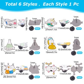 SUNNYCLUE 1 Box Science Pins Science Enamel Pin Set Science Pins Pack Laboratory Cute Enamel Pin Badges Lapel Pins for Backpacks Chemestry Major Gifts Graduation Cartoon Scientist Beaker