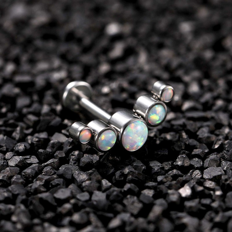 hengkaixuan 16G G23 Titanium Flat Back Labret Studs Internal Thread