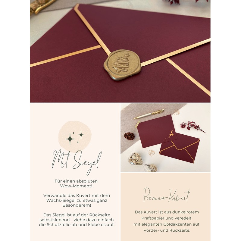 10 Premium Christmas Envelopes, Christmas Envelopes, Hot Foil Finished with