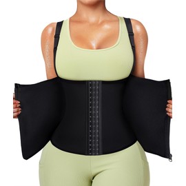 GAODI Women Waist Trainer Vest Slim Corset Workout Sweat Tank Top Zipper Compression Shirt Sauna Suit Body Shaper
