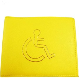 Shoes Lane Disabled Badge Holder Cover Wallet Safe Protection Protector Disability Parking Permit Display Metal Corner PU Leather Hologram (Yellow)