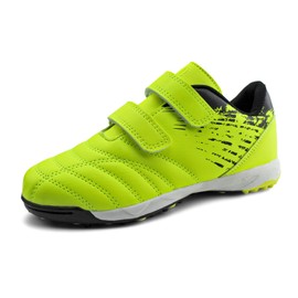 brooman Kids Comfortable Turf Soccer Shoes Athletic Football Shoes (3,Lime)