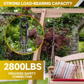 4Pcs 4.2” Quick Link Chain Connector, 2800lbs Capacity M12 Heavy Duty High Strength Giant Carabiners for Hammock, Swing, Camping, Fishing, Hiking