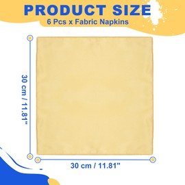 sourcing map 6 Pcs Gold Satin Napkins, 12x12 Inch Dinner Napkins Cloth Washable Polyester Soft Square Table Decoration for Restaurant Parties Wedding Dining Banquet Event