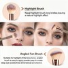 Double-Ended Foundation Makeup Brush, Blusher Brushes, Bronzer-Brush, Perfect for Blending