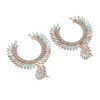 Marquise Flower Teardrop Earrings KC Gold Glittering Semicircle Teardrop Dangle