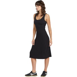 Volcom Women's Rizzled Midi Length Tank Dress, Black
