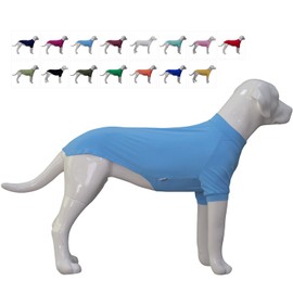 LoveLongLong Spring Summer Cooling Dog T-Shirt with UV Protection and Moisture-Wicking Fabric Blank Color Sea Blue M