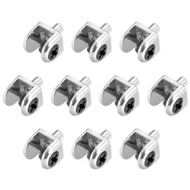 uxcell Glass Shelf Brackets, 10pcs Zinc Alloy Glass Shelf Clamp Pegs Support Clip Shaft Mount for 5-8mm Thick