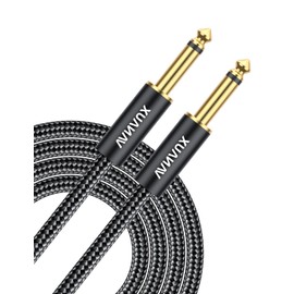 VANAUX Guitar Cable, 0.25 inch (6.35 mm) Shielded Cable, Guitar Seal, TS Stereo Plug, Mono, Musical Instrument and Audio Equipment Cable Compatible with Electric Guitar, Bass, Mixers, Keyboards,