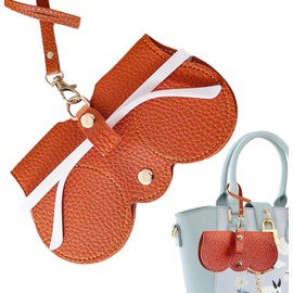 Moeagel Glasses Case with Strap, Convenient to Carry, Eyeglass Cover, Glasses Protection, Eyeglass Storage, Folding, Hanging Storage, Eyeglass Case, Leather, Stylish, Thin, Unisex, Glasses Case, Slim,