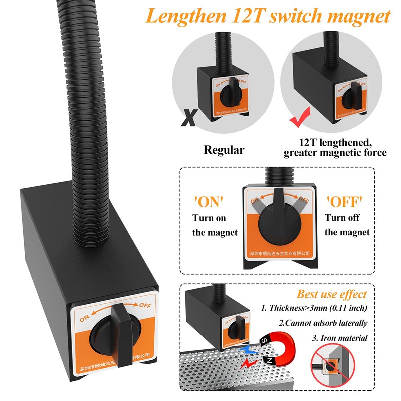 12T Magnetic Work Light, IP65 Water Proof Led Machine Light,