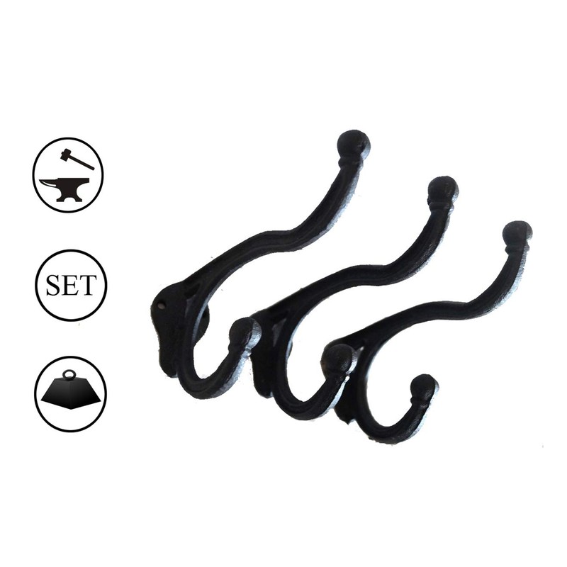 Lilienburg Set of 3 Coat Hooks Wall Coat Hooks Metal