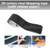 Ilmondomall Tape-Type Real Carbon Sheet 3D Pattern Black Step Bumper