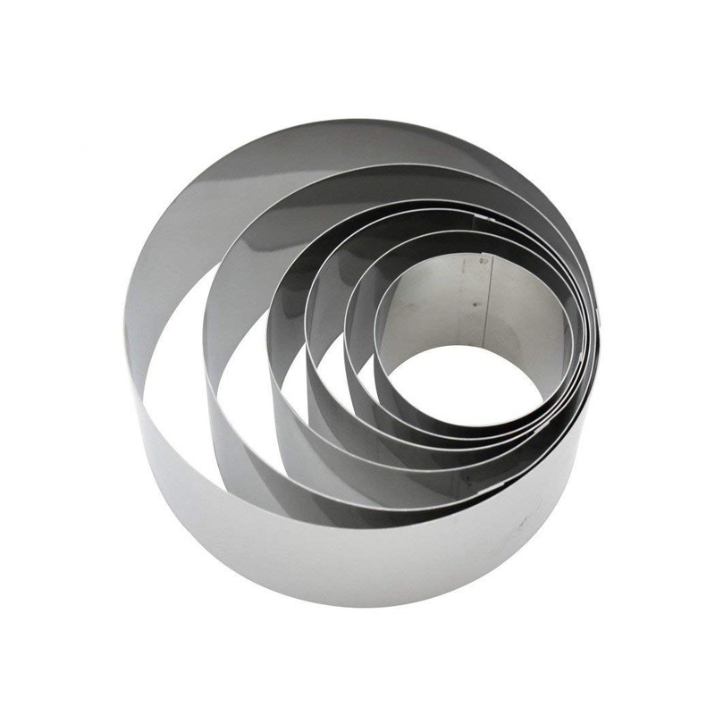 Fackelmann 6-teiliges Set Dessertringe, professionell, Stahl, Silber