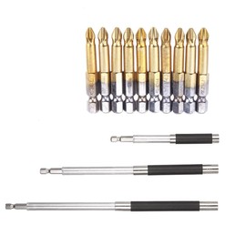 Nuzamas 3 Piece Set of 10 Extra Long Screwdriver Bits (50mm) Drill Bit Extension Rod Hex Shank Adapter